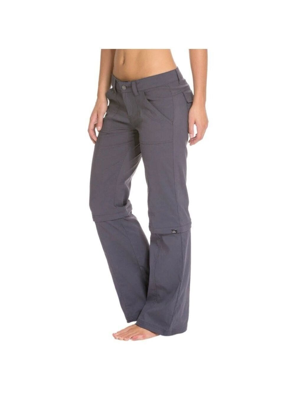 Prana Monarch Convertible Pants Grey Sz 12 Short Inseam - Picture 2 of 16
